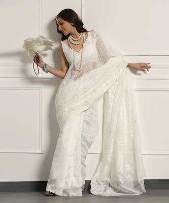 Multicolor  silk handloom jamdani on resham silk 2