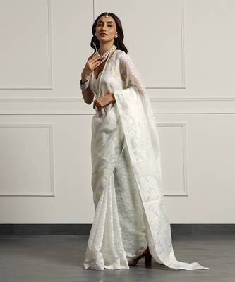 Multicolor  silk handloom jamdani on resham silk 4