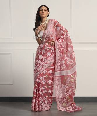 Multicolor  silk handloom jamdani on resham silk 1