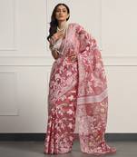 Multicolor  silk handloom jamdani on resham silk