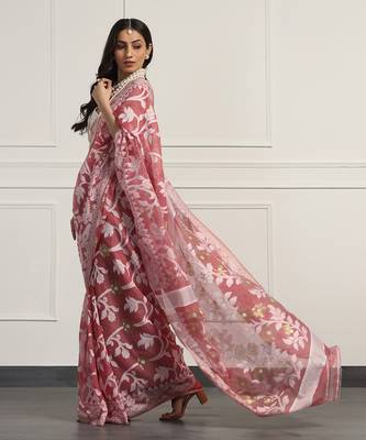 Multicolor  silk handloom jamdani on resham silk 2