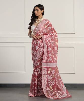 Multicolor  silk handloom jamdani on resham silk 3