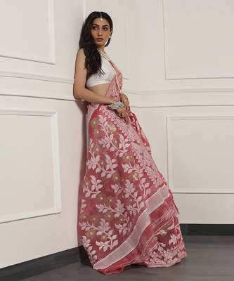 Multicolor  silk handloom jamdani on resham silk 5
