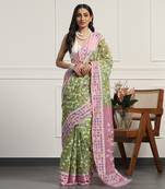 Multicolor  silk handloom jamdani on resham silk