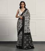 Multicolor  cotton handloom telia rumal double ikat saree