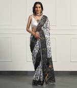 Multicolor  silk handloom jamdani on resham silk