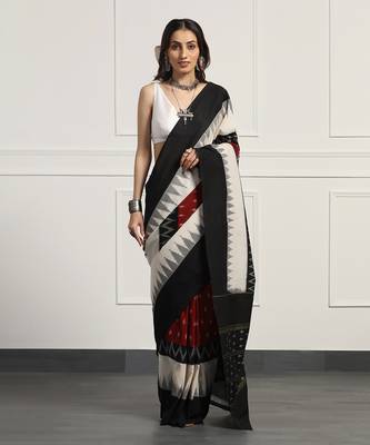 Multicolor  cotton handloom ikat saree 1