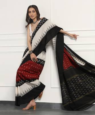 Multicolor  cotton handloom ikat saree 4