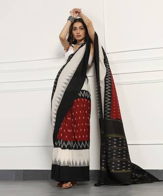 Multicolor  cotton handloom ikat saree 5