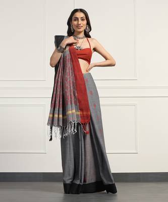 Multicolor  cotton handloom khadi cotton saree 2