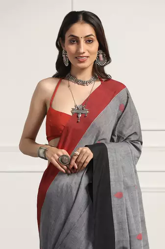 Multicolor  cotton handloom khadi cotton saree