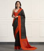 Multicolor  cotton handloom ikat saree