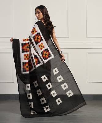 Multicolor  cotton handloom telia rumal double ikat saree 2