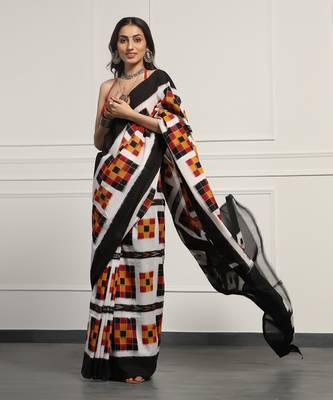 Multicolor  cotton handloom telia rumal double ikat saree 5