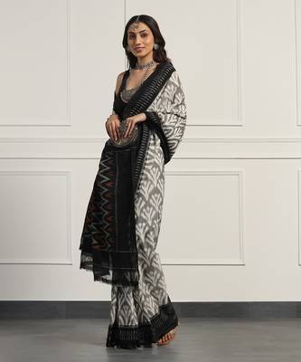 Multicolor  cotton handloom ikat saree 2