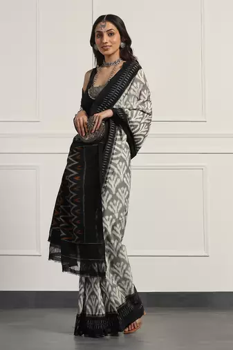 Multicolor  cotton handloom ikat saree
