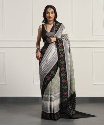 Multicolor  cotton handloom ikat saree 1
