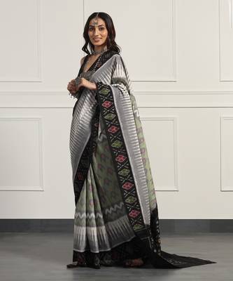 Multicolor  cotton handloom ikat saree 2
