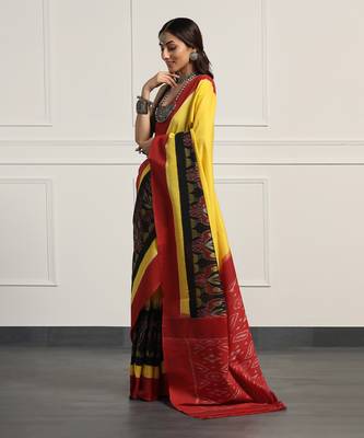 Multicolor  cotton handloom ikat saree 4