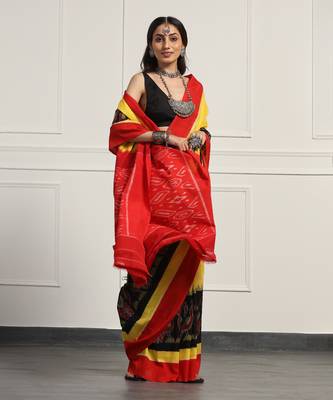 Multicolor  cotton handloom ikat saree 5