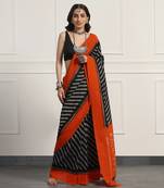 Multicolor  cotton handloom ikat saree