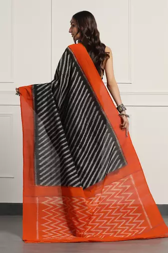 Multicolor  cotton handloom ikat saree