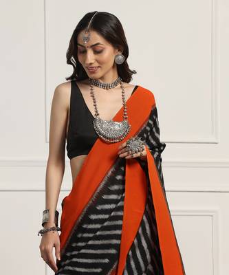 Multicolor  cotton handloom ikat saree 4