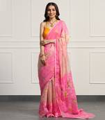 Multicolor  silk handloom jamdani on resham silk