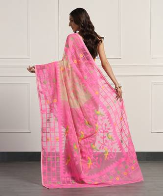 Multicolor  silk handloom jamdani on resham silk 2