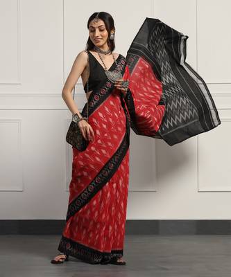 Multicolor  cotton handloom ikat saree 5