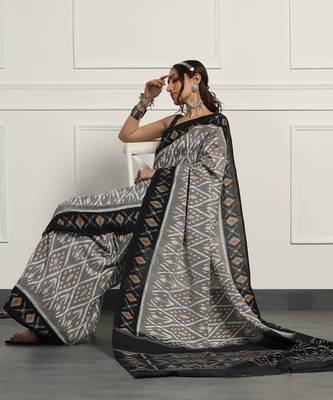 Multicolor  cotton handloom ikat saree 5