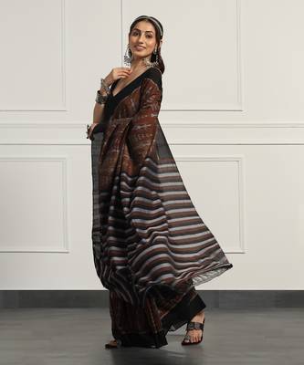 Multicolor  cotton handloom ikat saree 2