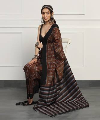 Multicolor  cotton handloom ikat saree 5