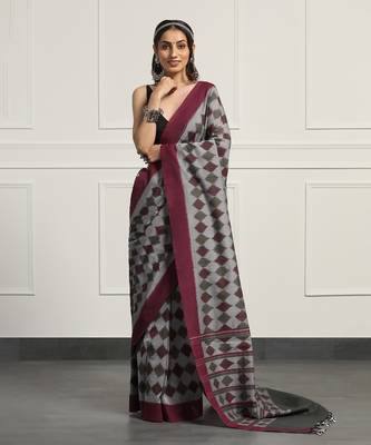 Multicolor  cotton handloom ikat saree 1