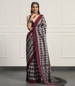Multicolor  cotton handloom ikat saree