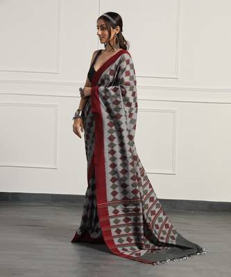 Multicolor  cotton handloom ikat saree 5