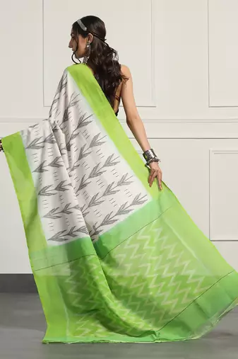 Multicolor  cotton handloom ikat saree
