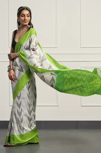 Multicolor  cotton handloom ikat saree