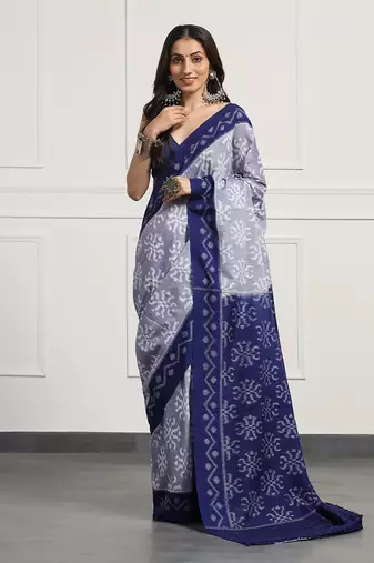 Multicolor  cotton handloom ikat saree