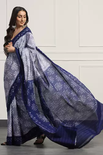 Multicolor  cotton handloom ikat saree