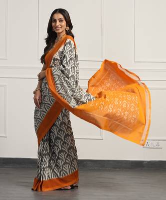 Multicolor  cotton handloom ikat saree 5