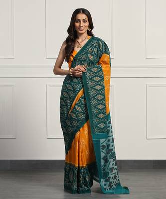 Multicolor  cotton handloom ikat saree 1