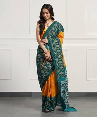 Multicolor  cotton handloom ikat saree 2