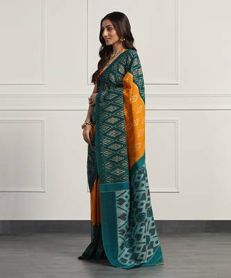 Multicolor  cotton handloom ikat saree 3