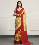Multicolor  cotton handloom telia rumal double ikat saree