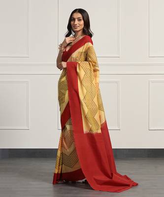 Multicolor  cotton handloom telia rumal double ikat saree 2