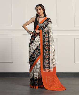 Multicolor  cotton handloom ikat saree 1