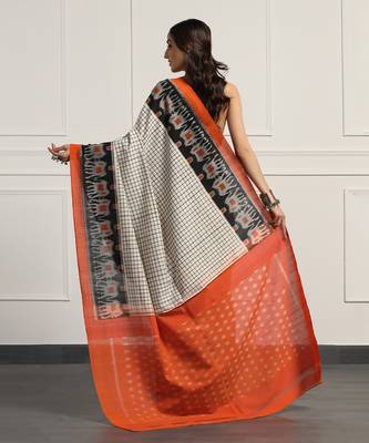 Multicolor  cotton handloom ikat saree 4