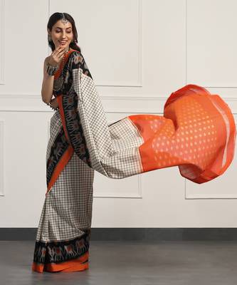 Multicolor  cotton handloom ikat saree 5