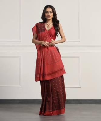 Multicolor  cotton handloom ikat saree 1